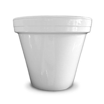 CERAMO COMPANY INC PCSBX-6-W FLOWER POT, WHITE CERAMIC, 6.5 X 5.5-IN.
