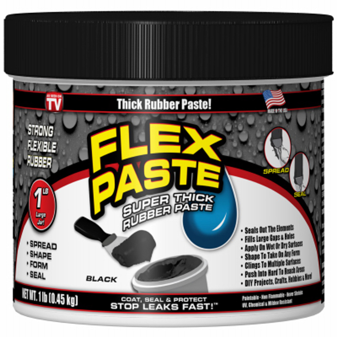 SWIFT RESPONSE LLC PFSBLKR16 SUPER THICK RUBBERIZED PASTE, BLACK, 1-L