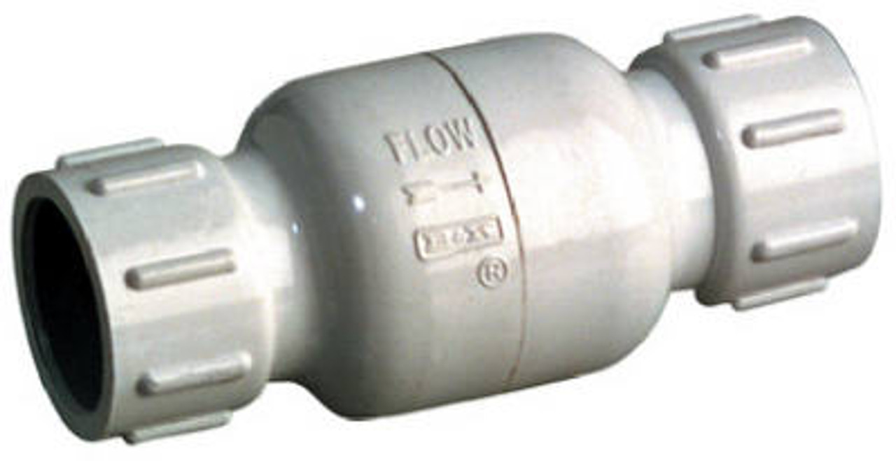 B&K 101-608 PVC CHECK VALVE, SOLVENT WELD, WHITE, SC