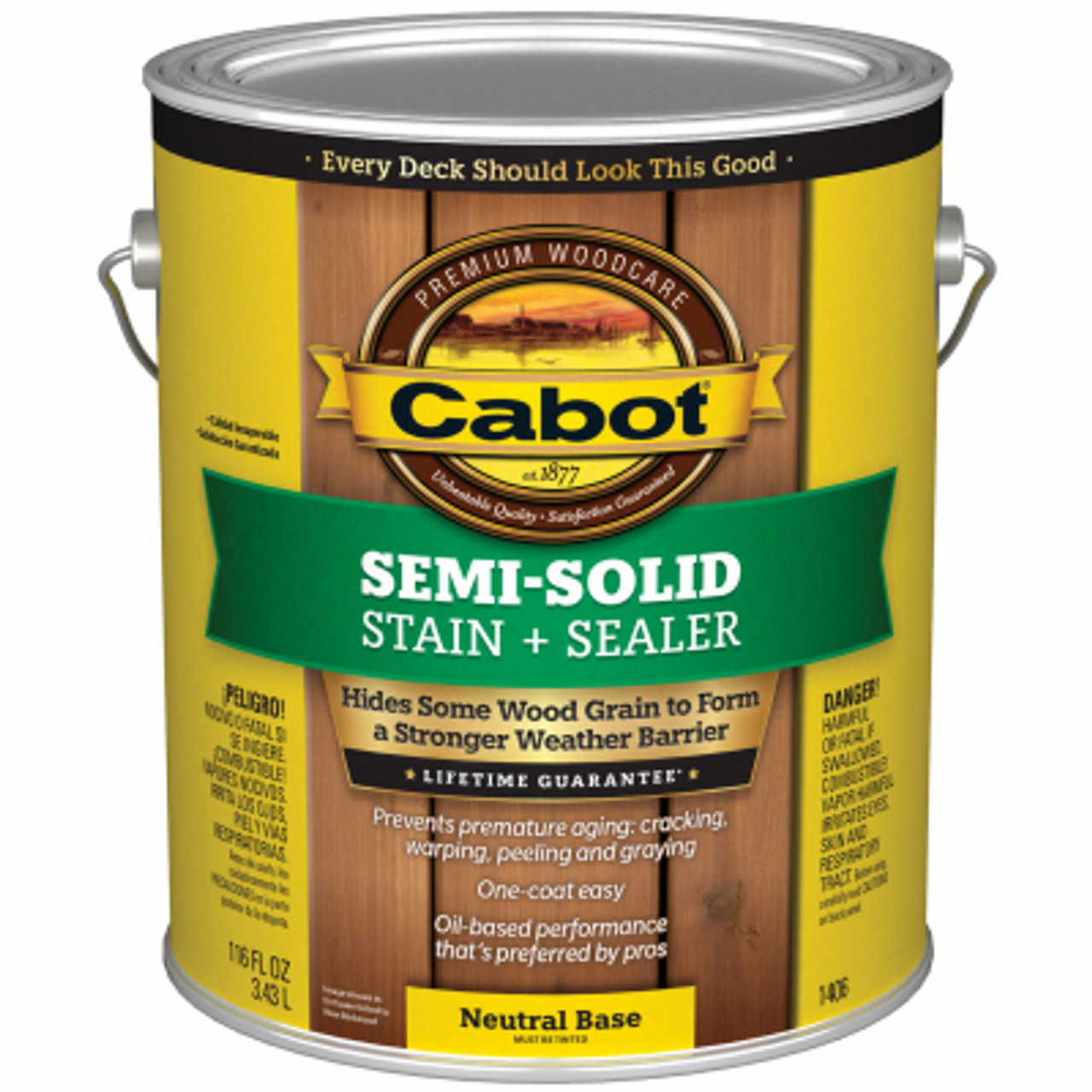 CABOT 1406-07 SEMI-SOLID DECK & SIDING STAIN, NEUTRAL,
