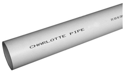 CHARLOTTE PIPE & FOUNDR PVC043000800 SCHEDULE 40 DWV PVC PIPE, PLAIN END, FOA