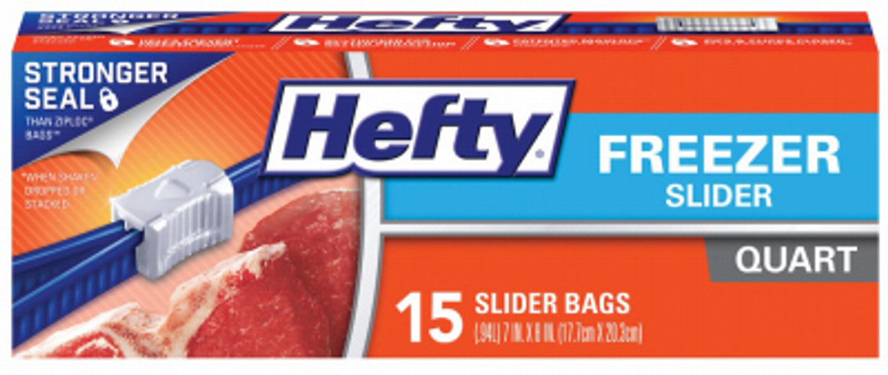 REYNOLDS CONSUMER PRODUCTS R82216 SLIDER FREEZER BAG, 1-QT., 15-CT.