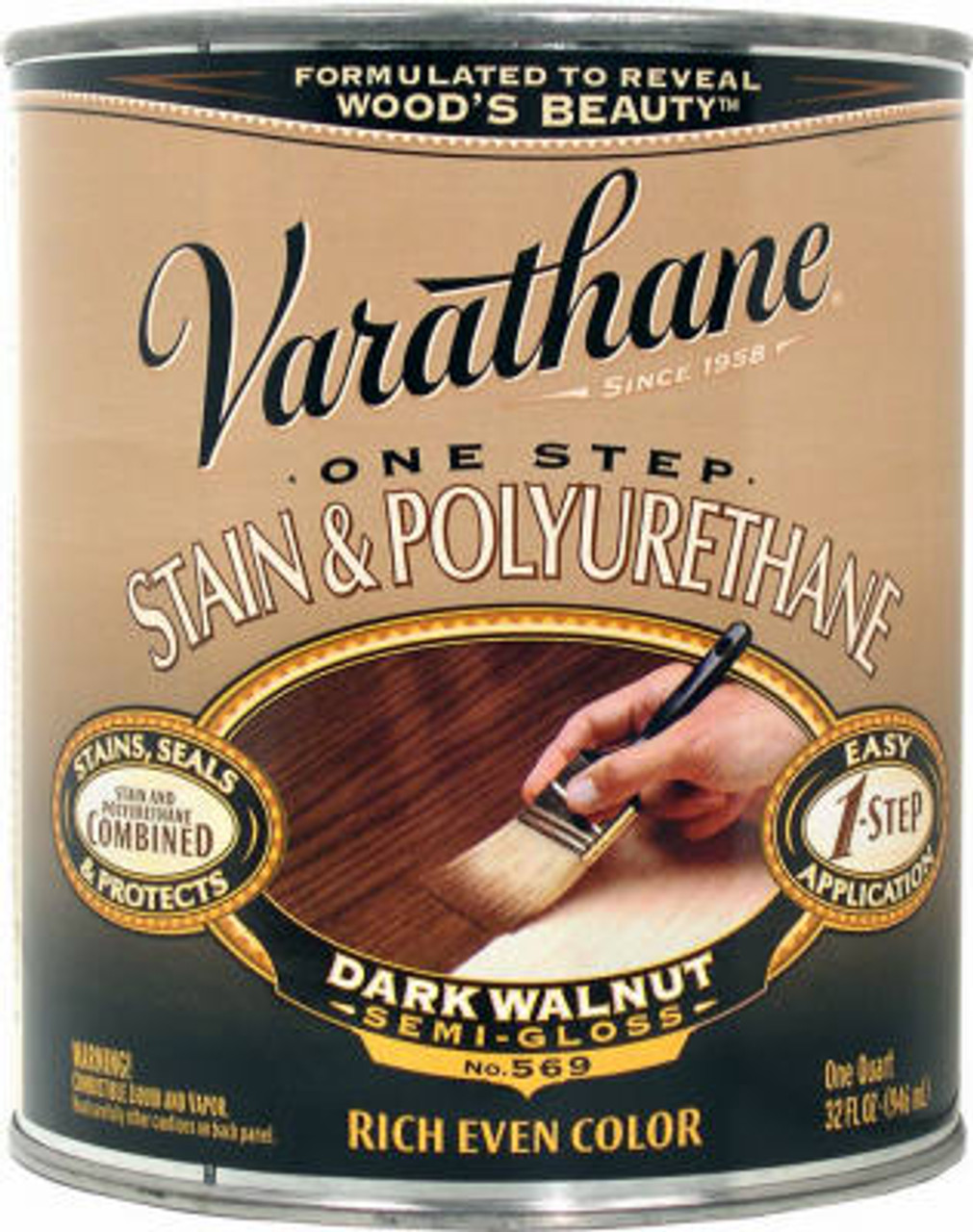 RUST-OLEUM 225250H QT. DARK WALNUT WOOD STAIN & POLYURETHAN