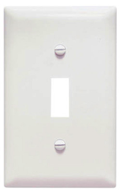 PASS & SEYMOUR SP1WUCC100 WALL PLATE, SINGLE TOGGLE, UREA, WHITE