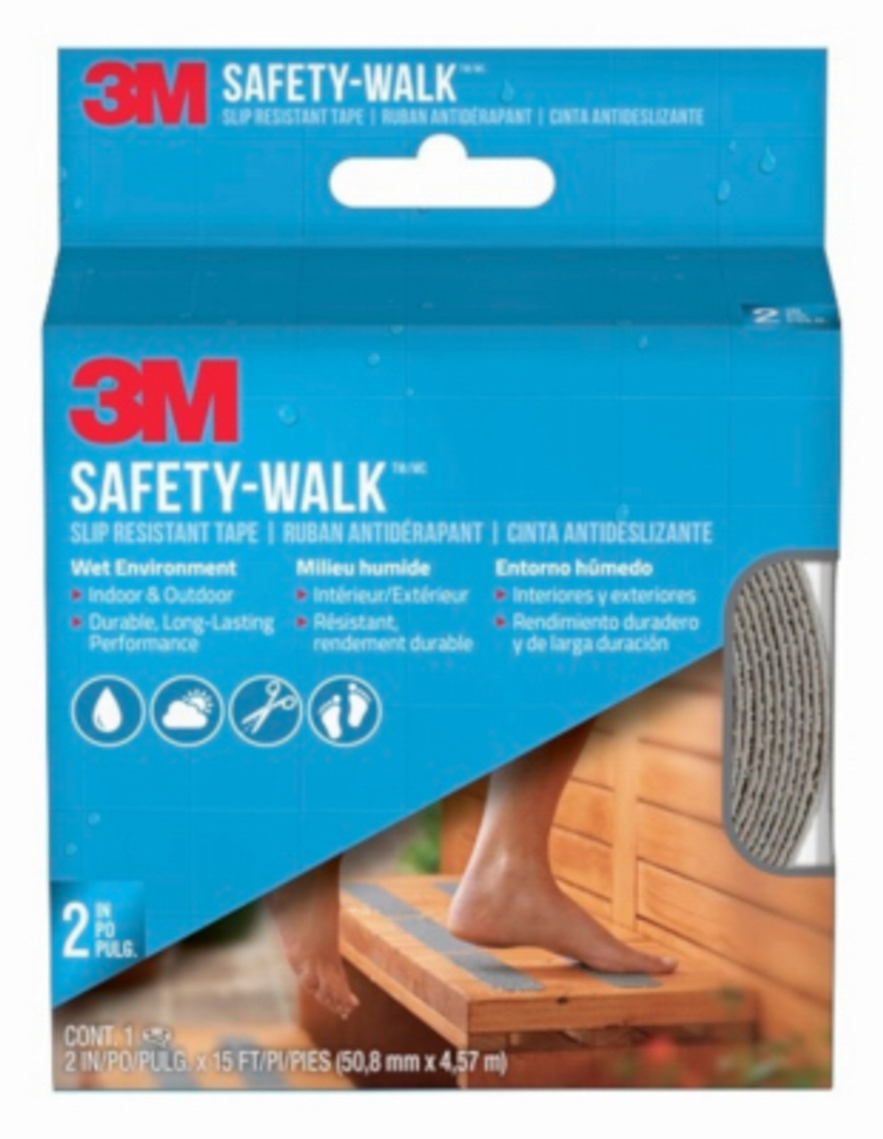 3M 370G-R2X180 ANTI-SLIP SAFETY TREAD, GRAY, 2 X 180-IN