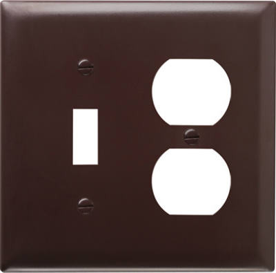 PASS & SEYMOUR SP18U WALL PLATE, 1-TOGGLE & 1-DUPLEX, UREA, B