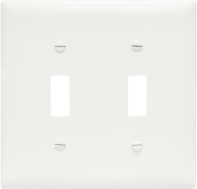 PASS & SEYMOUR SP2WUCC30 WALL PLATE, 2-TOGGLE OPENING, UREA, WHIT