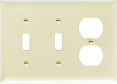 PASS & SEYMOUR SP28IU WALL PLATE, 2-TOGGLE & 2-DUPLEX, UREA, I
