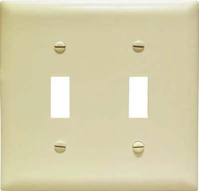 PASS & SEYMOUR TPJ2ICC10 IVORY 2-TOGGLE NYLON WALL PLATE