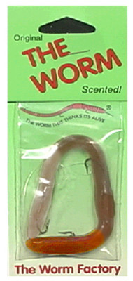 BIG ROCK SPORTS LLC 6REG-210-05 FISHING LURE, BROWN/ORANGE WORM, 6-IN.