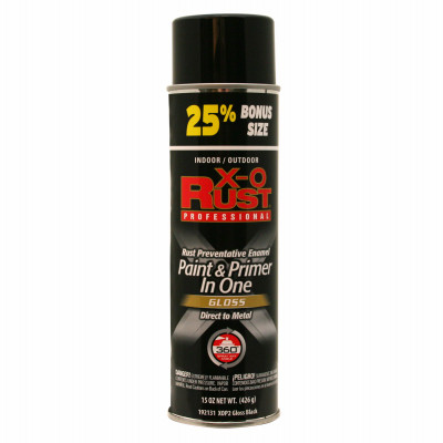 TRUE VALUE MFG COMPANY XOP2-15OZ AER PAINT / PRIMER IN ONE, GLOSS BLACK, 15-O
