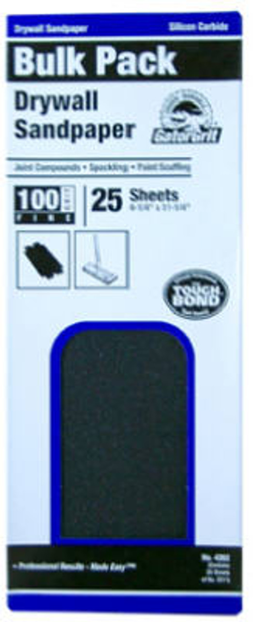 ALI INDUSTRIES 4262 DRYWALL SANDPAPER, MEDIUM 100-GRIT, 4.5 