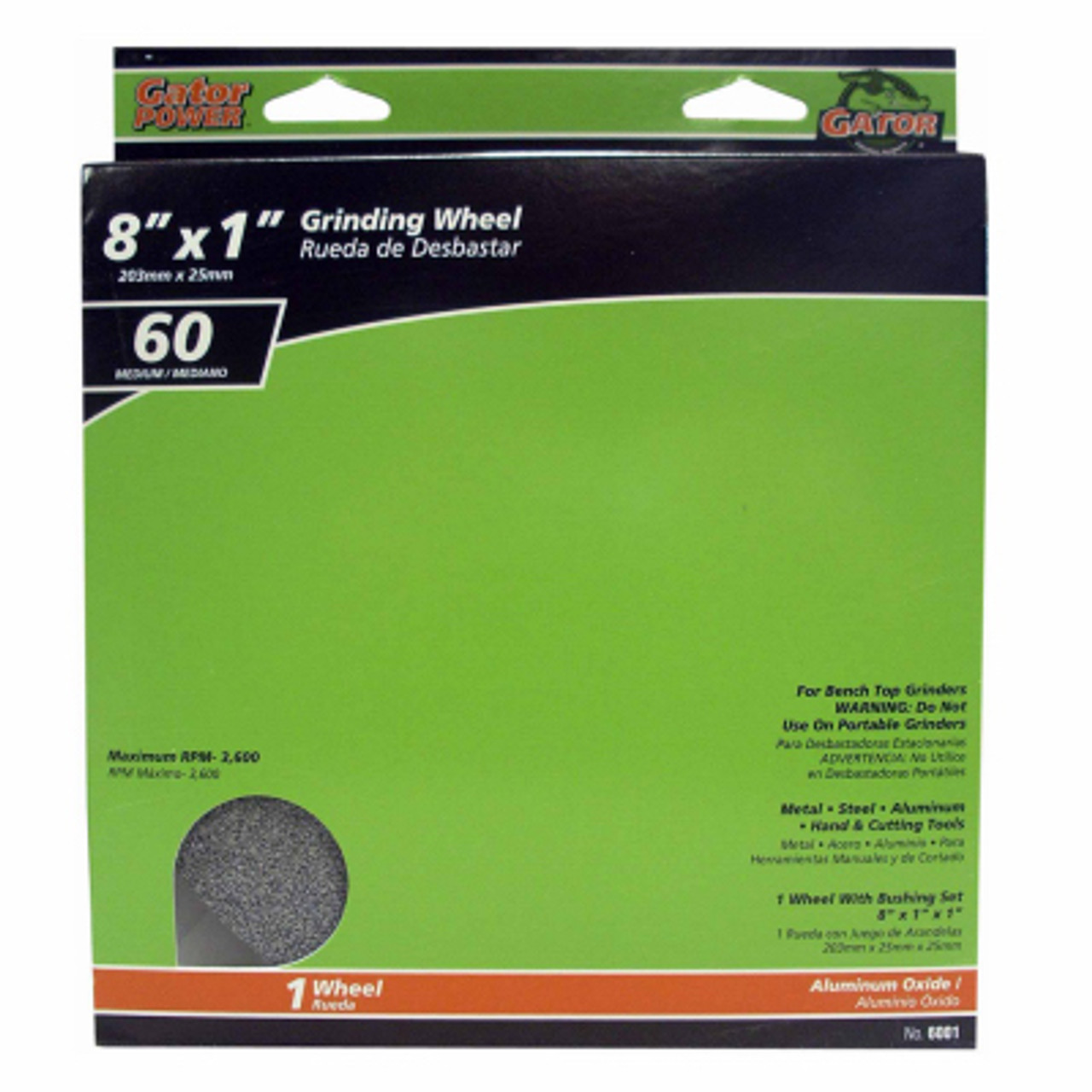 ALI INDUSTRIES 6001 MEDIUM-GRIT GRINDING WHEEL, 8-IN.