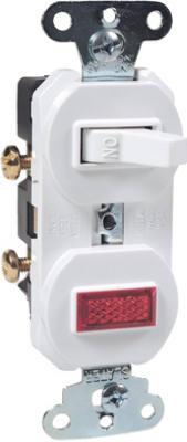 PASS & SEYMOUR 692WGCC6 SINGLE-POLE SWITCH/PILOT LIGHT, 15-AMP, 