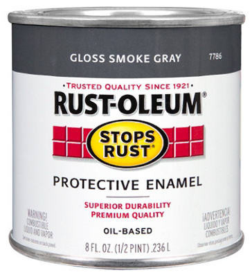 RUST-OLEUM 7786-730 STOPS RUST 1/2-PINT GLOSS SMOKE GRAY ENA