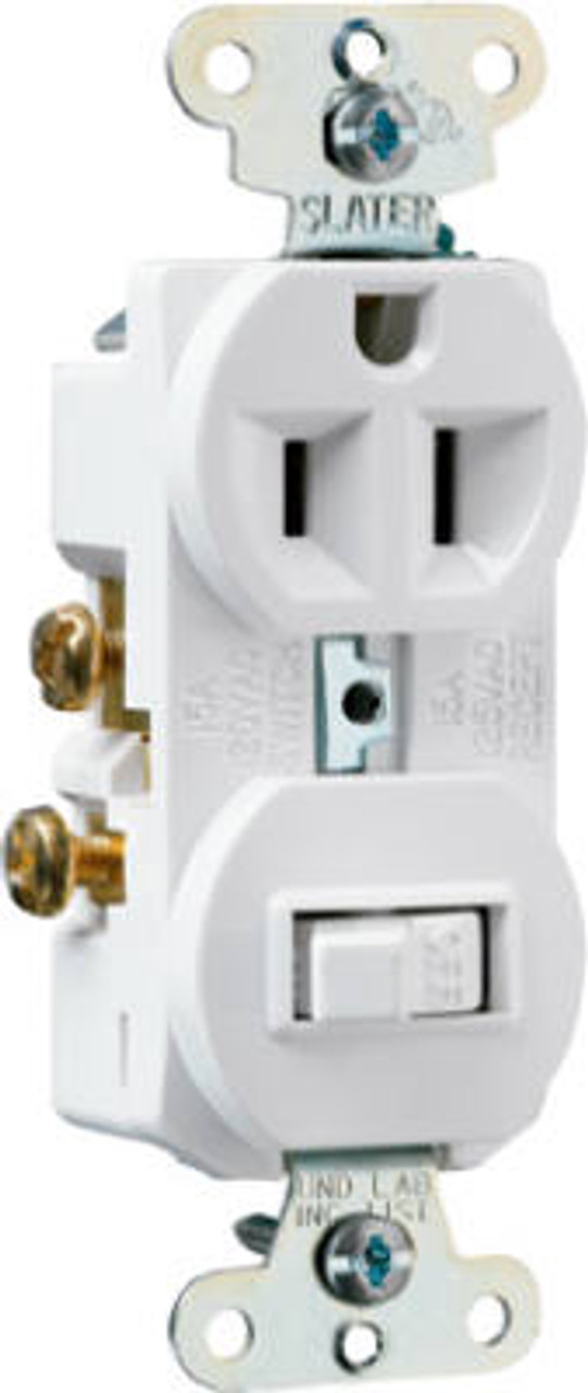 PASS & SEYMOUR 691WCC6 COMBINATION SWITCH & OUTLET, WHITE