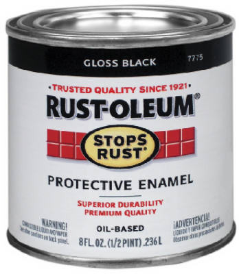 RUST-OLEUM 7779-730 STOPS RUST 1/2-PINT GLOSS BLACK ENAMEL