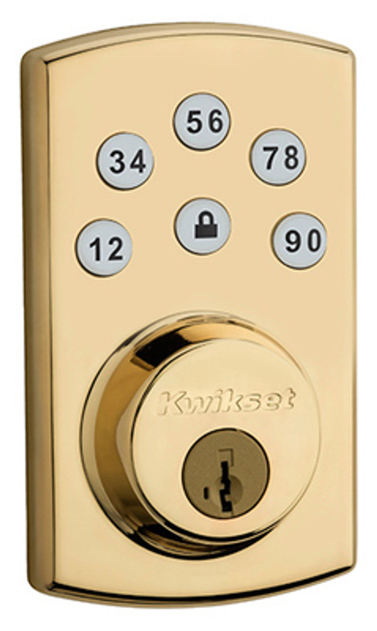 KWIKSET CORPORATION 99070-102 POWER KEYLESS ENTRY DEADBOLT, BRASS