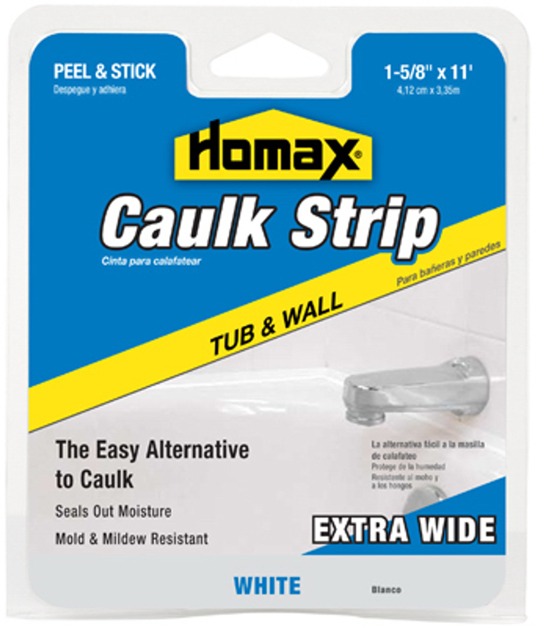 HOMAX 34040 11-FT. WHITE WIDE TUB & WALL CAULKSTRIP