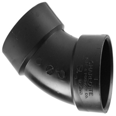 CHARLOTTE PIPE & FOUNDR ABS 00321  0600HA 45-DEGREE PIPE ELL, ABS DWV, 1-1/2-IN.