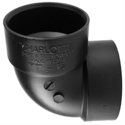CHARLOTTE PIPE & FOUNDR ABS 00331  0600HA VENT PIPE ELL, ABS/DWV, 1.5-IN.