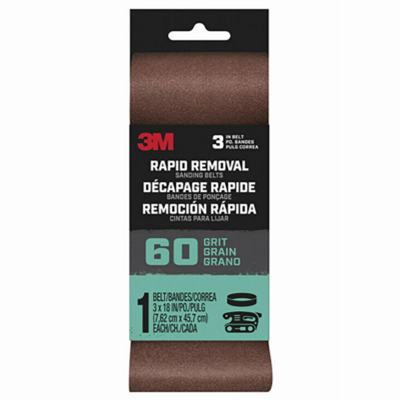 3M BELT3X181PK60 POWER SANDING BELT, 60-GRIT, 3 X 18-IN.