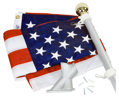 ANNIN FLAGMAKERS 31839 ALUMINUM POLE FLAG SET WITH GOLD BALL OR