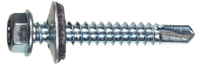 HILLMAN GROUP 47260 SELF-DRILLING SCREW WITH WASHER, HEX, ZI