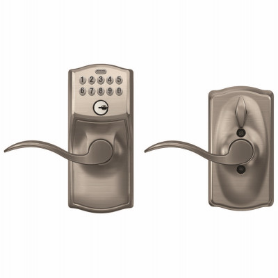 SCHLAGE FE595VCAMXACC619 ACCENT ENTRY LEVER LOCKSET, KEYLESS KEYP