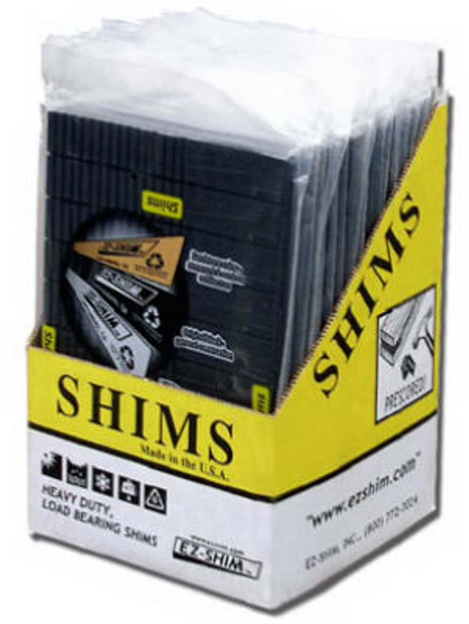 EZ SHIM INCORPORATED ETC-1A SHIM, HEAVY-DUTY BLACK PLASTIC, 20-PK.