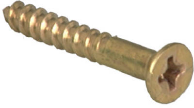 HILLMAN GROUP 385654 WOOD SCREWS, PHILLIPS FLAT HEAD, BRASS, 