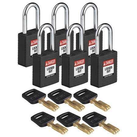 BRADY SPC ABSORBENTS NYL-BLK-38ST-KD6PK LOCKOUT PADLOCK NYLON BLK 1-13/16 H PK6