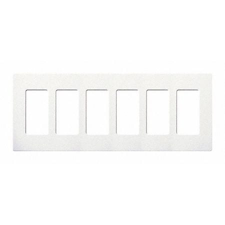 LUTRON CW-6-WH WALLPLATE 6-GANG DECORA WHITE