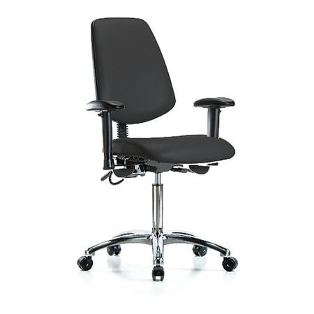 BLUE RIDGE ERGONOMICS BR-ESD-VMBCH-MB-CR-T0-A1-NF-EC-ESDBLK CLEANROOM TASK CHAIR UPHOLSTERED VINYL