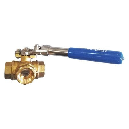 BONOMI 365NSRL-1 DEADMAN 3-WAY L PORT BRASS BALL VALVE