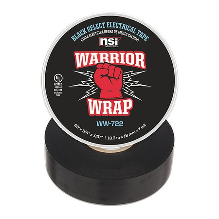 WARRIORWRAP WW-722 ELECTRICAL TAPE 7 MIL BLACK