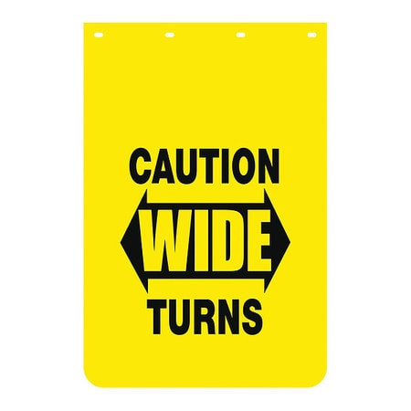 BUYERS PRODUCTS B2430YC MUDFLAP CAUTION WIDE TURNS 24 X 30 PK2