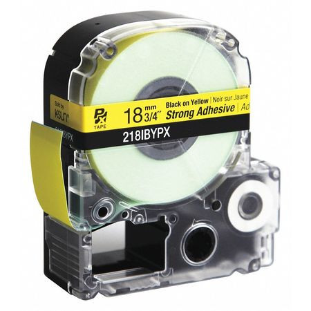 LABELWORKS PX 218IBYPX LABEL TAPE BLK/YLLW STRNG ADHSIVE 3/4 W