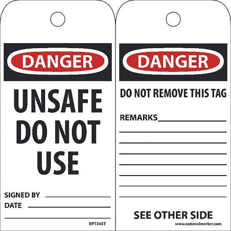 NMC RPT34ST DANGER UNSAFE DO NOT USE TAG PK25