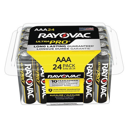 GRAINGER GLOBAL SOURCING ALAAA24-PPJ BATTERY ALKALINE AAA EVERYDAY PK24