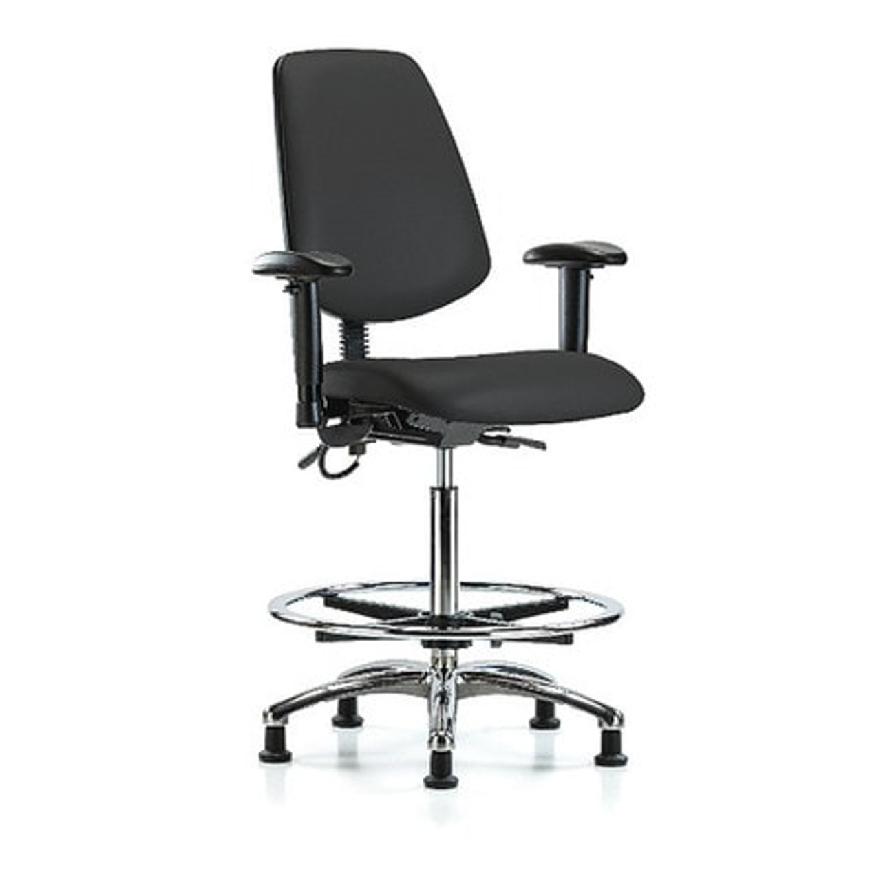 BLUE RIDGE ERGONOMICS BR-ESD-VHBCH-MB-CR-T0-A1-CF-EG-ESDBLK CLEANROOM TASK CHAIR UPHOLSTERED VINYL BLUE RIDGE ERGONOMICS BR-ESD-VHBCH-MB-CR-T0-A1-CF-EG-ESDBLK CLEANROOM TASK CHAIR UPHOLSTERED VINYL