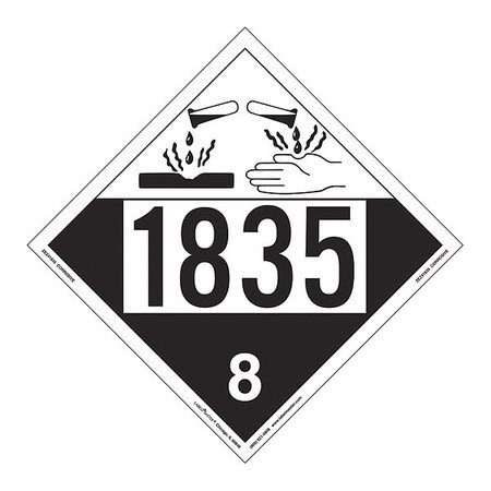 LABELMASTER ZEZ41835 CORROSIVE PLACARD UN 1835 PK25