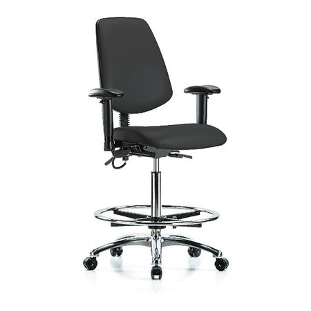 BLUE RIDGE ERGONOMICS BR-ESD-VHBCH-MB-CR-T0-A1-CF-EC-ESDBLK CLEANROOM TASK CHAIR UPHOLSTERED VINYL