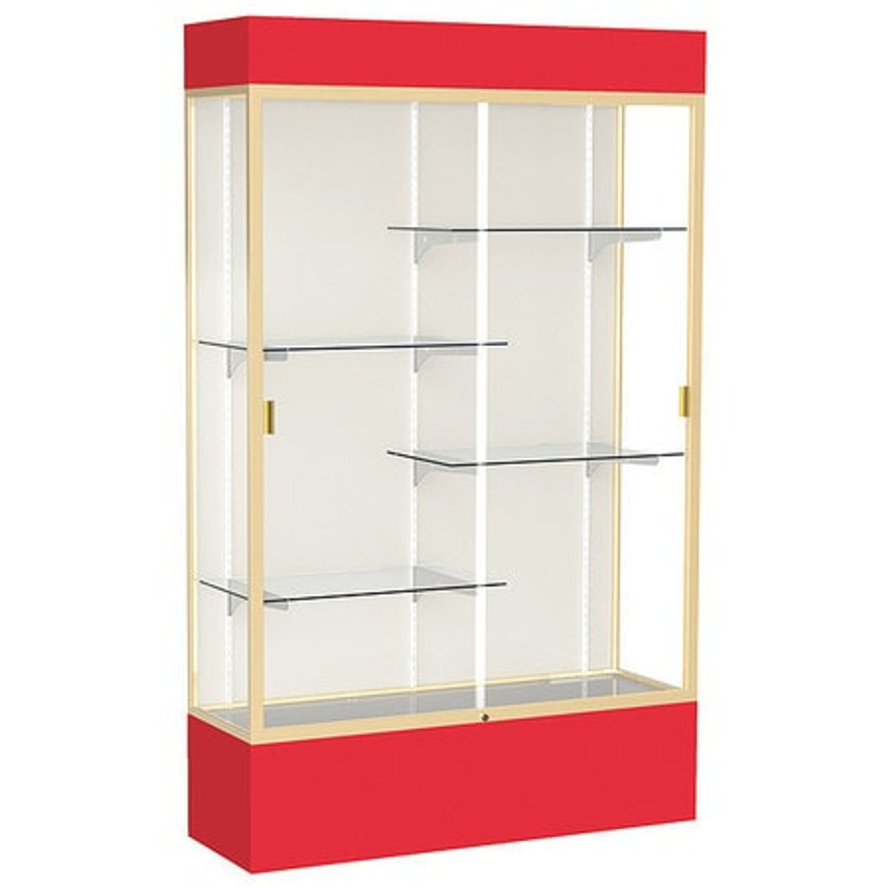 WADDELL MANUFACTURING 3174PB-GD-RD FLOOR DISPLAY CASE RED 80 H ALUMINUM
