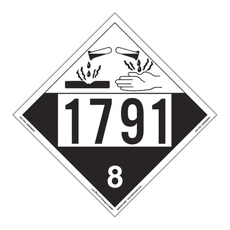 LABELMASTER ZT4-1791 CORROSIVE PLACARD UN 1791 PK25