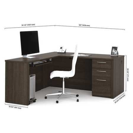 EMBASSY 60852-79 DESK L-SHAPED 66 DARK CHOCOLATE