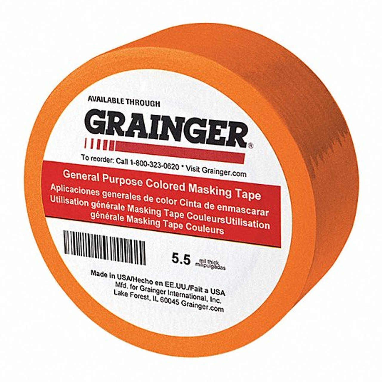 GRAINGER GLOBAL SOURCING TC602-Orange-49Z302 MASKING TAPE PAPER ORANGE 3/4 PK48