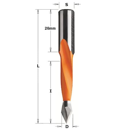 CMT 314.050.12 DWL DRILL FOR THRGH HOLE,5MM DIA.,LEFT