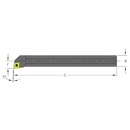 ULTRA-DEX USA S08M SCLCL2-281 INDEXABLE BORING BAR,0.6000",HSS