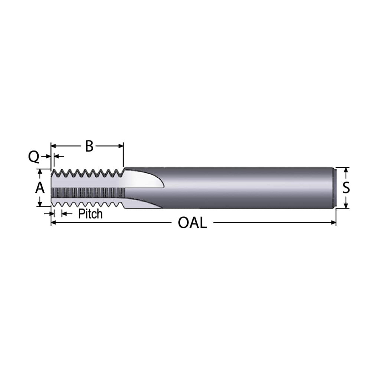 SCIENTIFIC CUTTING TOOLS TM3-.5MM-SA M3X0.50 THREAD, 1/4" SHANK DIAM, ALTIN+ 